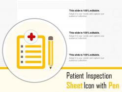 Patient inspection sheet icon with pen