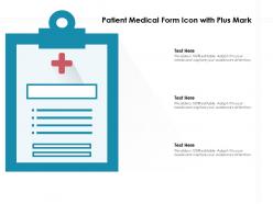Patient medical form icon with plus mark