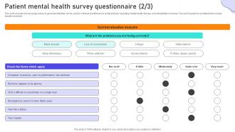 Patient Mental Health Survey Questionnaire Survey SS Colorful Template