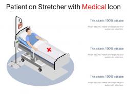 Patient on stretcher with medical icon