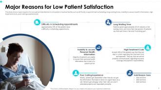 Patient satisfaction for measuring service quality major reasons for low patient satisfaction