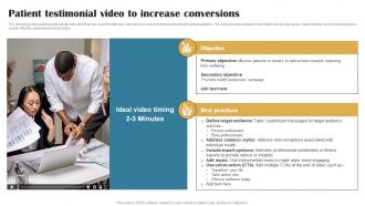 Patient Testimonial Video To Increase Building Brand In Healthcare Strategy SS V