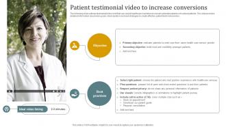 Patient Testimonial Video To Increase Conversions Promotional Plan Strategy SS V