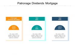 Patronage dividends mortgage ppt powerpoint presentation gallery samples cpb