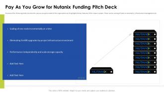 Pay as you grow for nutanix funding pitch deck ppt slides example