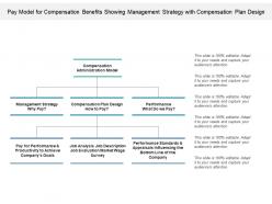 Pay model for compensation benefits showing management strategy with compensation plan design