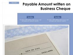 Payable amount written on business cheque