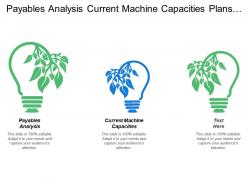 Payables analysis current machine capacities plans future capacities