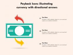 Payback icons illustrating currency with directional arrows