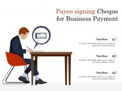 Payee signing cheque for business payment