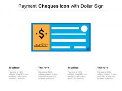 Payment cheques icon with dollar sign