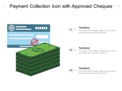Payment collection icon with approved cheques