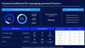 Payment Dashboard For Managing Personal Finances