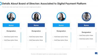 Payment Gateway Company Investor Funding About Board Of Directors Associated To Digital