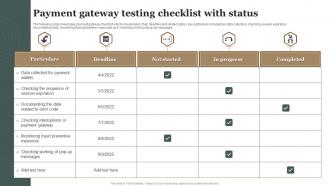 Payment Gateway Testing Checklist With Status