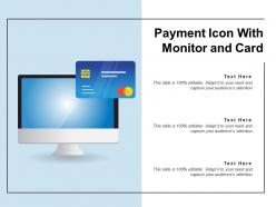 Payment icon with monitor and card