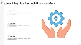 Payment integration icon with hands and gear
