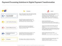 Payment processing solutions in digital payment transformation ppt powerpoint presentation file