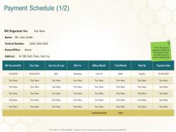 Payment schedule due business planning actionable steps ppt show rules