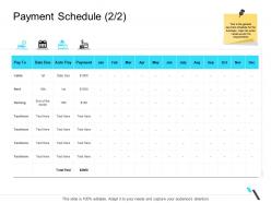 Payment schedule parking business operations management ppt diagrams