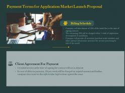 Payment terms for application market launch proposal ppt powerpoint styles design