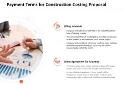 Payment terms for construction costing proposal ppt powerpoint elements
