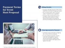 Payment Terms For Event Host Proposal Ppt Powerpoint Presentation Outline