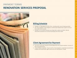 Payment Terms Renovation Services Proposal Payment Ppt Powerpoint Presentation Slides