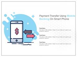 Payment transfer using mobile banking on smart phone