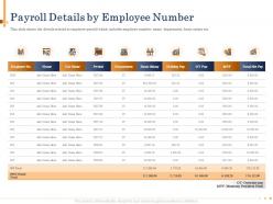 Payroll details by employee number ot pay powerpoint presentation sample