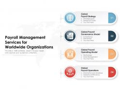 Payroll management services for worldwide organizations