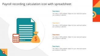 Payroll Recording Calculation Icon With Spreadsheet