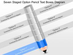 Pb seven staged option pencil text boxes diagram powerpoint template