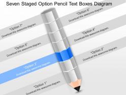 Pb seven staged option pencil text boxes diagram powerpoint template