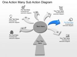 Pc one action many sub action diagram powerpoint template slide