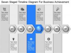 Pc seven staged timeline diagram for business achievement powerpoint template