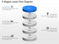 Pd 5 staged linear flow diagram powerpoint template