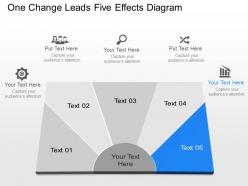 Pd one change leads five effects diagram powerpoint template slide