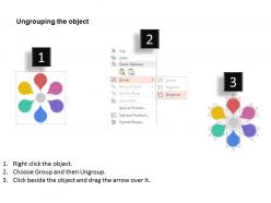 Pd six staged petal diagram for option representation flat powerpoint design