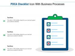 Pdca checklist icon with business processes