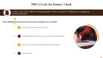 PDCA Cycle For Kaizen Training Ppt Engaging Captivating