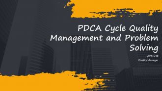 PDCA Cycle Quality Management And Problem Solving PPT Template AT