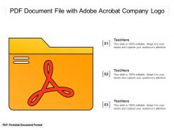Pdf document file with adobe acrobat company logo