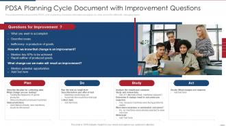 PDSA Planning Cycle Document With Improvement Questions