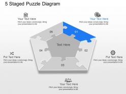Pe 5 staged puzzle diagram powerpoint template