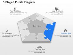 Pe 5 staged puzzle diagram powerpoint template