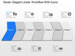pe Seven Staged Linear Workflow With Icons Powerpoint Template Slide