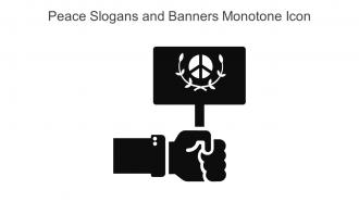 Peace Slogans And Banners Monotone Icon In Powerpoint Pptx Png And Editable Eps Format