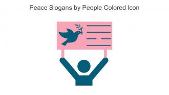 Peace Slogans By People Colored Icon In Powerpoint Pptx Png And Editable Eps Format