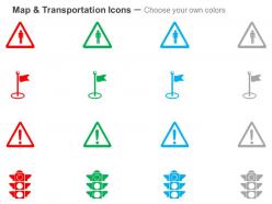 Pedestrian danger stop traffic light ppt icons graphics